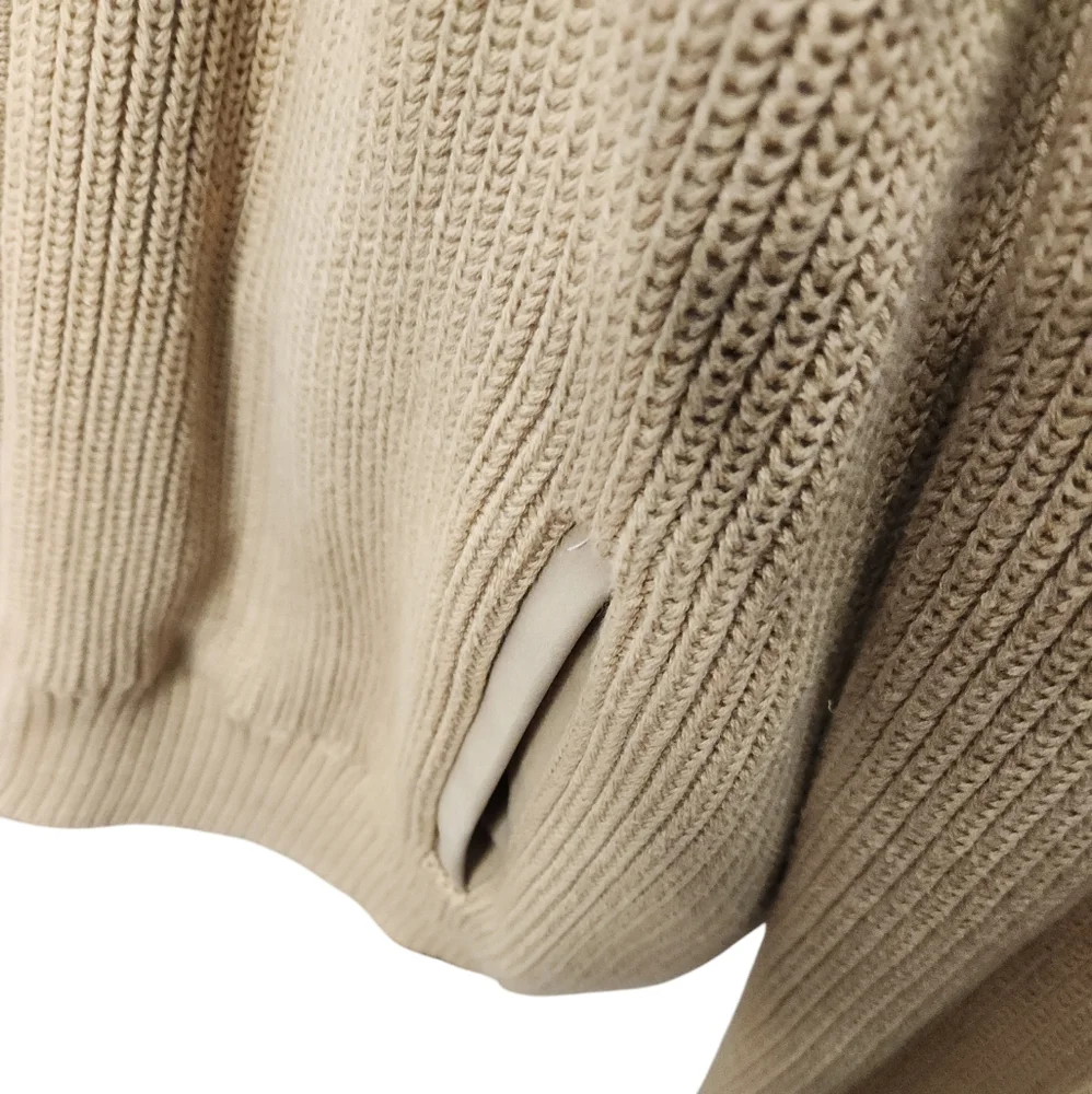 Men's Bob Timberlake Full Zip Suede Shoulder‎ Sweater Jacket Size Large